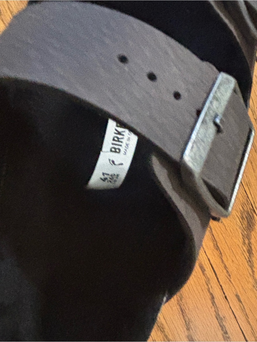 Birkenstock Black Double-Buckle Slide Sandals with Fur - Picture 5 of 9